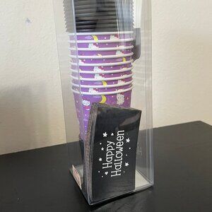 Hello kitty Halloween Purple Hot Cup Set 10 Cups with Lids and Sleeves 16oz